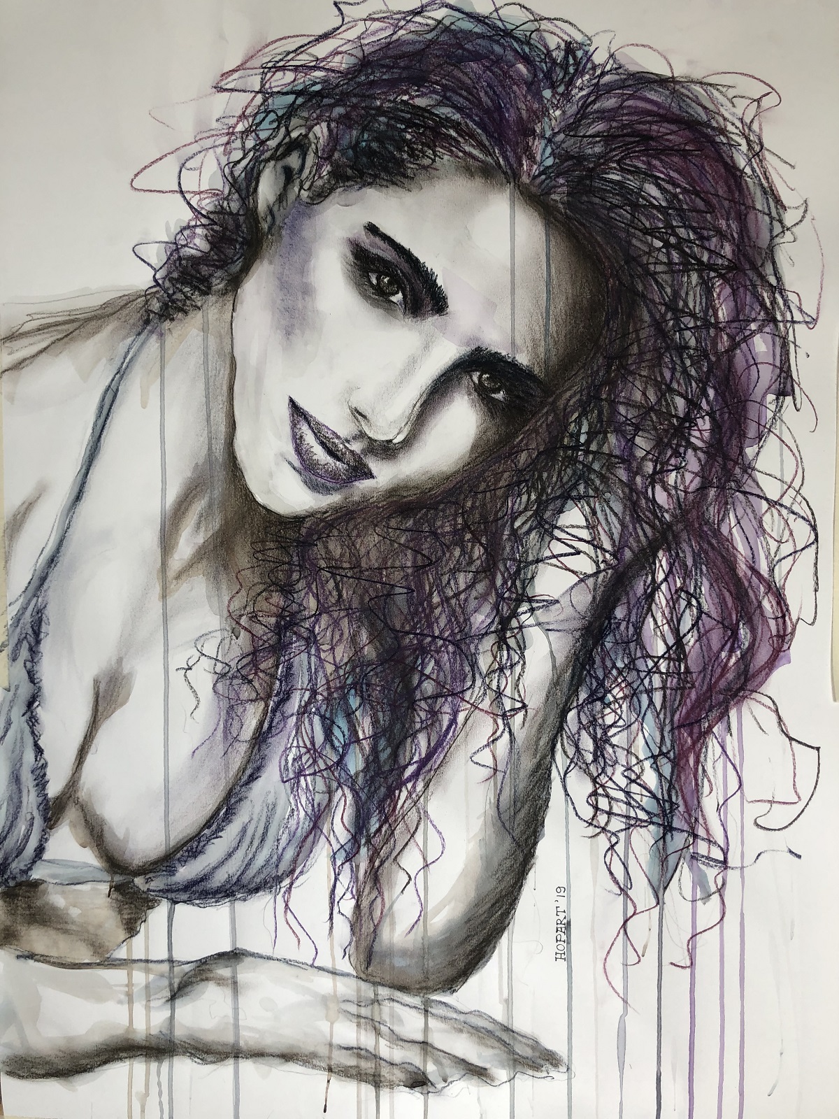 Lady in purple 50 x 70 cm